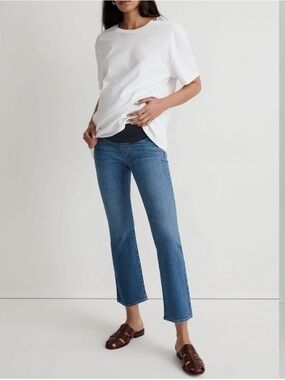 Maternity Over-the-Belly Kick Out Crop Jeans